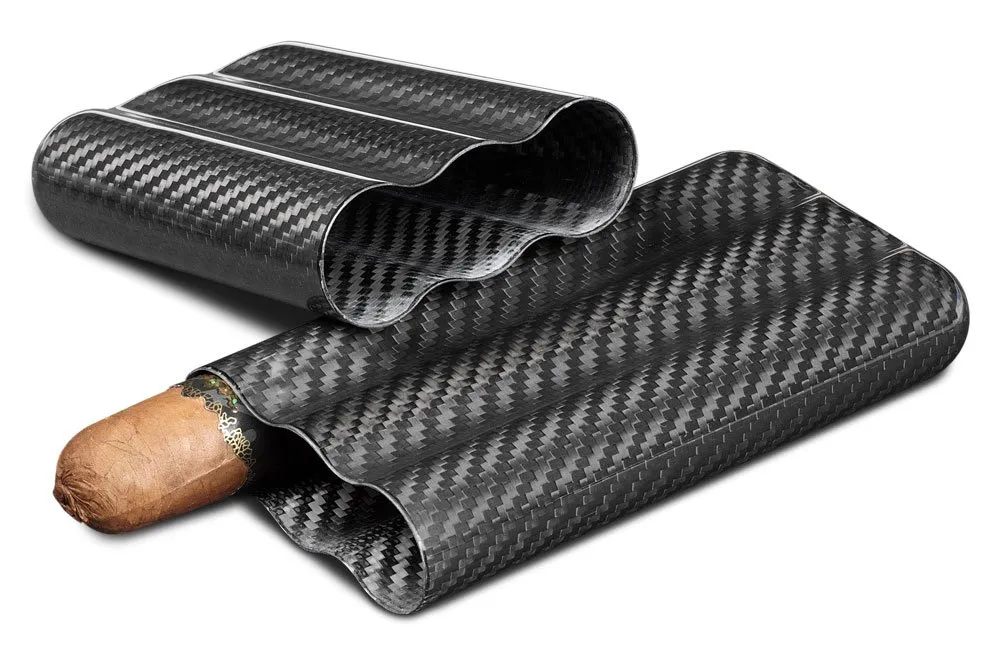 Visol Carbon Fiber Travel Humidor - Triple cigar by Humidors