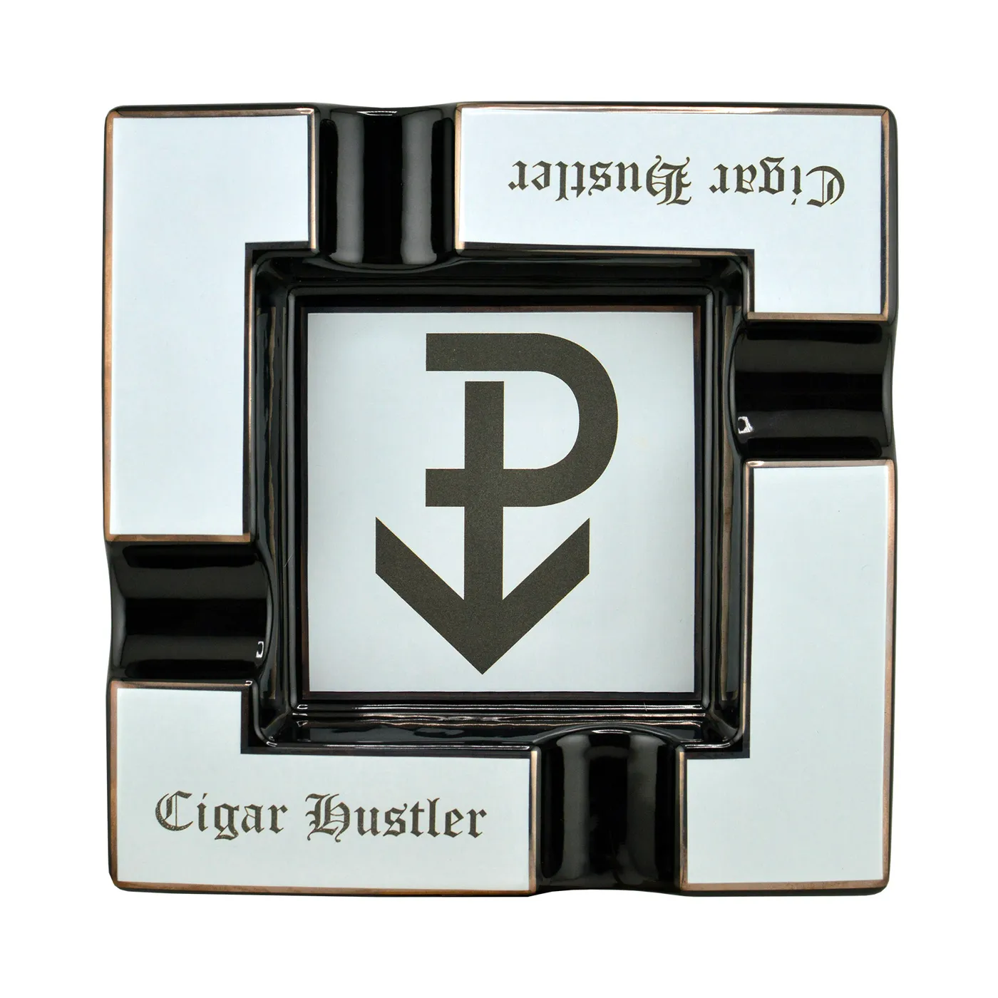 Cigar Hustler Powstanie Ashtray - White and Black cigar by Ashtrays